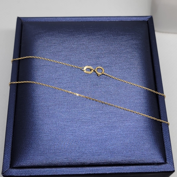18K Gold Dainty Chain Necklace, 16" - FIXED ON PRICE - Picture 4 of 9